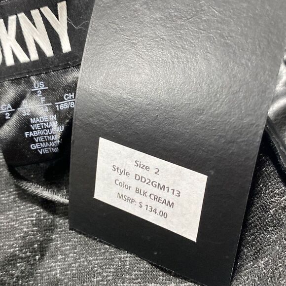 DKNY Faux Leather Wrap Houndstooth Sleeveless Dress‎ Sheath MIDI Black White 2 - Picture 12 of 14